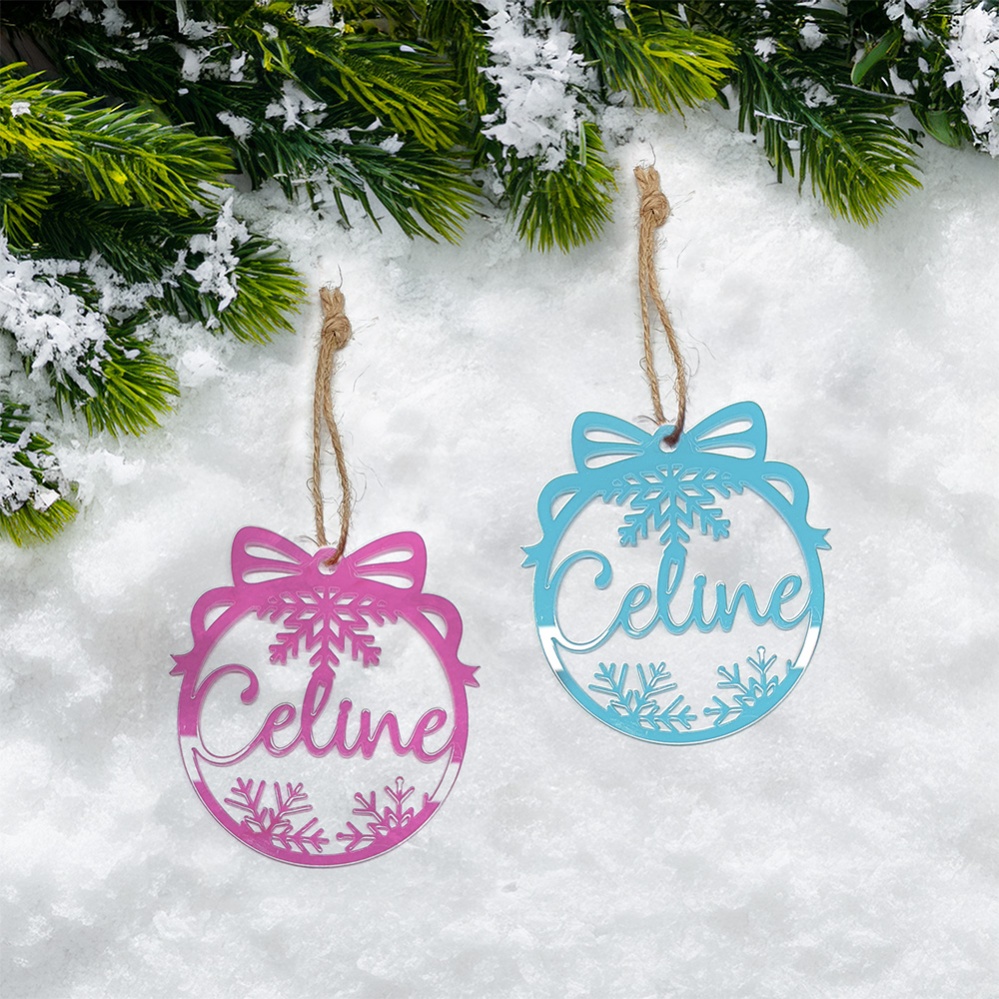 Personalised Christmas Baubles With Bow